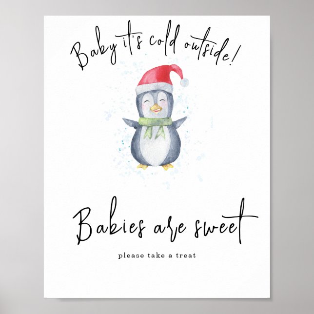 Affiche Manchot - Les bébés sont mignons (Devant)