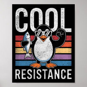 Affiche Manchot résistant cool subtil proteste contre les