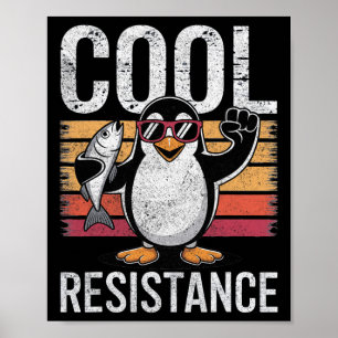 Affiche Manchot résistant cool subtil proteste contre les