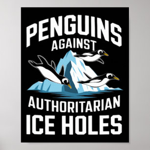 Affiche Manchots Trump contre les trous de glace autoritai
