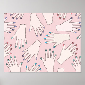 Affiche Mancured Hands Nail Studio Pink Pastel