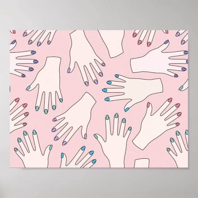 Affiche Mancured Hands Nail Studio Pink Pastel (Devant)