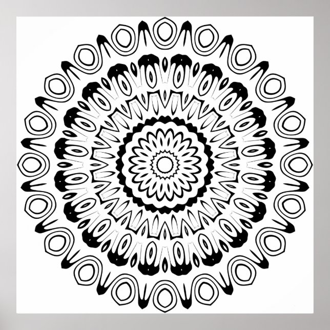 Affiche Mandala à anneau à contraste audacieux avec couche (Devant)