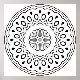 Affiche Mandala à anneau festonné avec accents en forme de