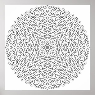 Affiche Mandala à Boucle Concentrique Intriquée avec un No
