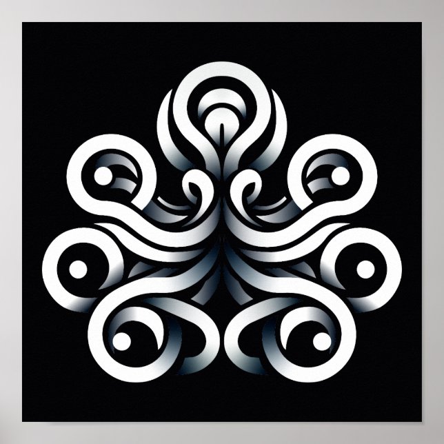 Affiche Mandala abstrait géométrique sacré Zen minimal (Devant)