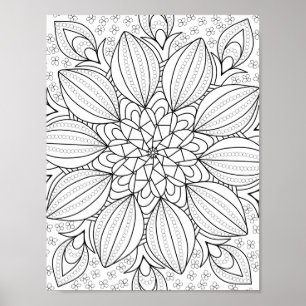 Affiche Mandala Adult Coloration Doodle Couleur Cette