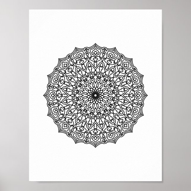 Affiche Mandala Adult Coloration Doodle Couleur Cette (Devant)