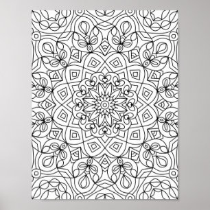 Affiche Mandala Adult Coloration Doodle Couleur Cette