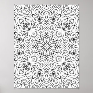 Affiche Mandala Adult Coloration Doodle Couleur Cette