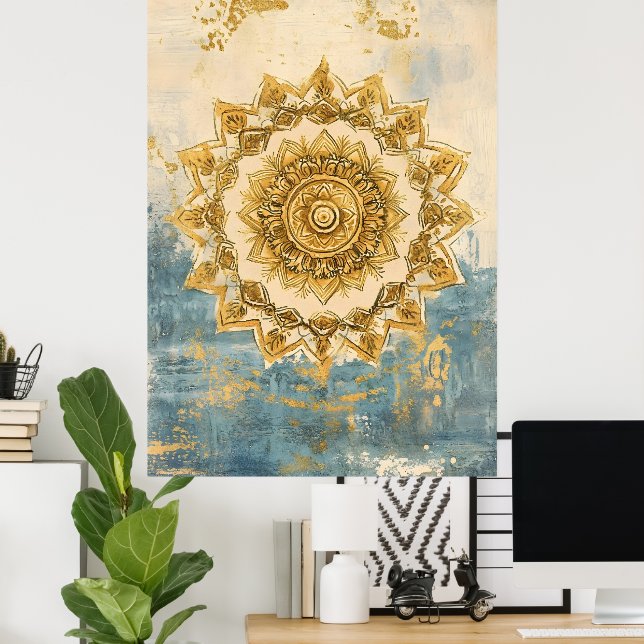 Affiche Mandala artistique, un motif circulaire complexe s (Bureau à domicile)