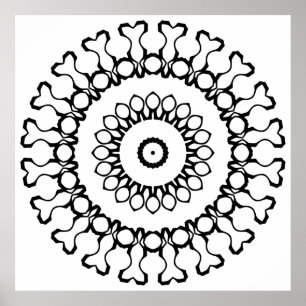 Affiche Mandala Biologique Gras avec Symétrie de l'Anneau 