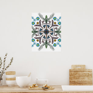 Affiche Mandala Bohème Coloré Fleur Floral