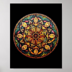 Affiche Mandala Coloré Géométrie Sacrée Méditation