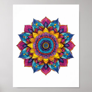 Affiche Mandala Coloré Géométrie Sacrée Yoga Zen
