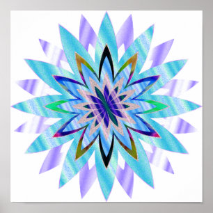 Affiche Mandala Damask Lotus Flower Art élégant