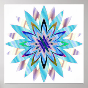 Affiche Mandala Damask Lotus Flower Art élégant