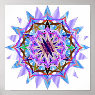 Affiche Mandala Damask Lotus Flower Art élégant