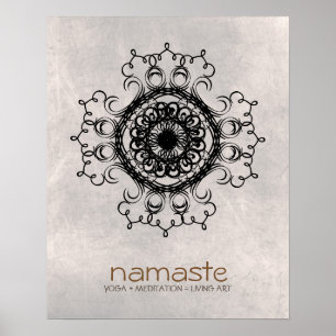 Affiche Mandala Damask Namaste Méditation Yoga