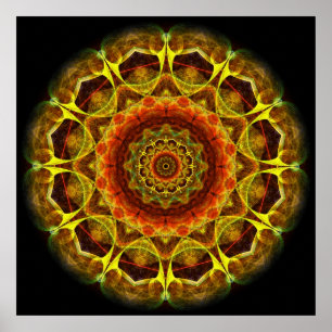 Affiche Mandala de bouton d'or