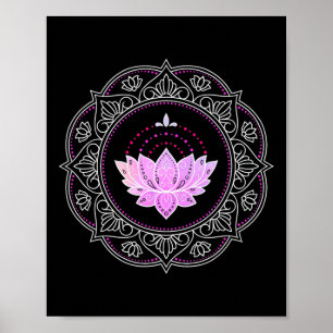 Affiche Mandala de fleur de lotus Yoga Dessin de lotus Fle