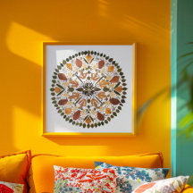 Mandala de fleurs pressées l Botanique florale d'a