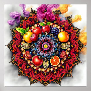 Affiche Mandala de fruits