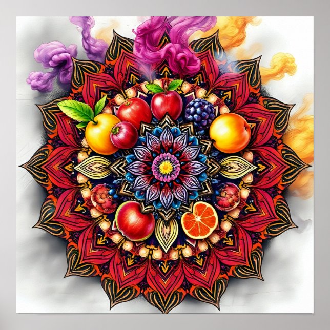Affiche Mandala de fruits (Devant)