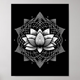 Affiche Mandala de la fleur de lotus Géométrie sacrée Art
