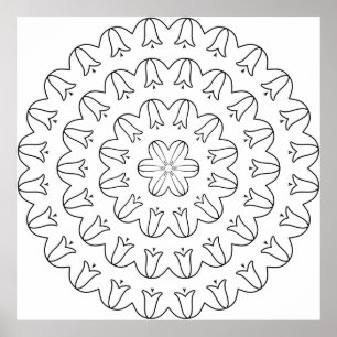 Affiche Mandala de l'anneau de tulipe à godrons avec un do