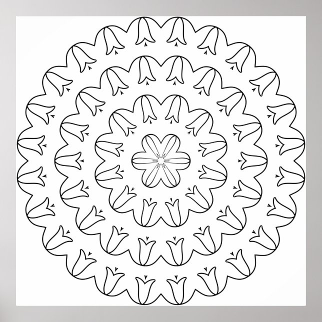 Affiche Mandala de l'anneau de tulipe à godrons avec un do (Devant)