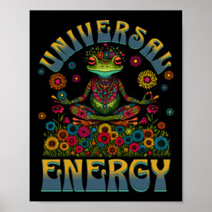 Affiche Mandala de yoga de grenouille méditant l'énergie u