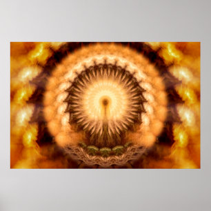 Affiche Mandala d'émanation divine ambre doré