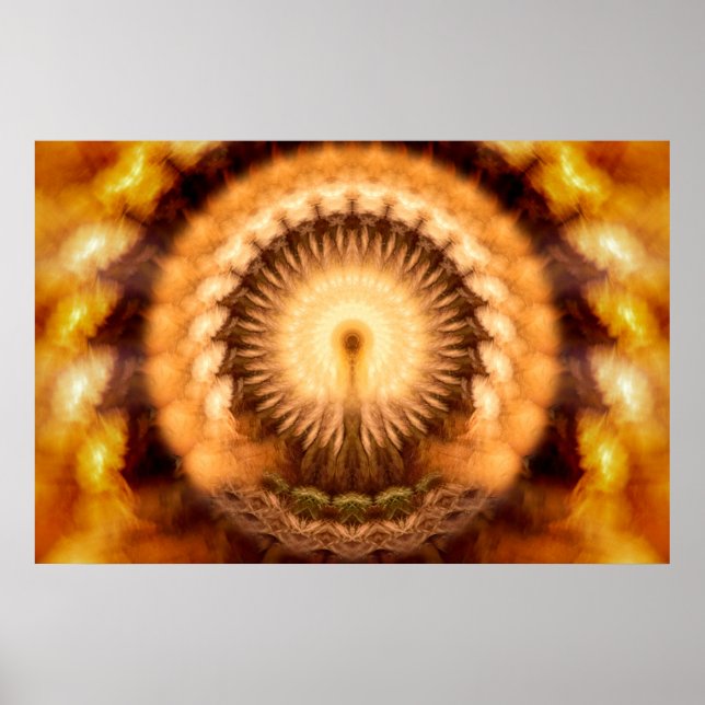 Affiche Mandala d'émanation divine ambre doré (Devant)