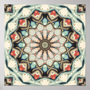Affiche Mandala des Tons de Terre