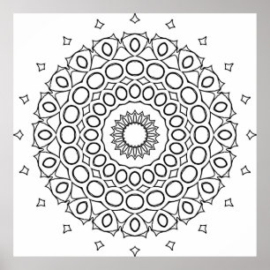 Affiche Mandala du cercle orbital avec anneau accentué en 