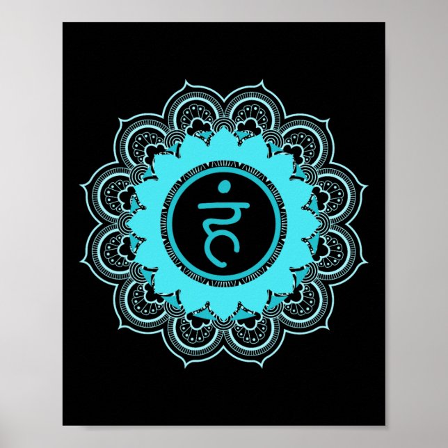 Affiche Mandala du chakra de la gorge Vishuddha (Devant)