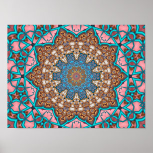 Affiche Mandala du soleil floral