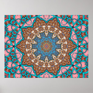 Affiche Mandala du soleil floral