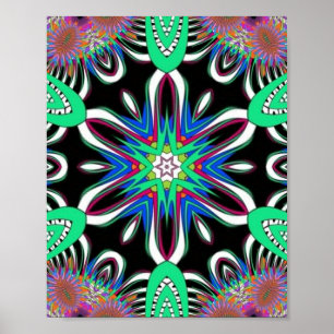 Affiche Mandala Electric Bloom