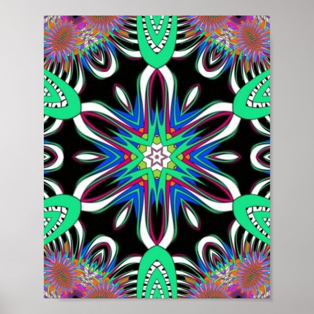 Affiche Mandala Electric Bloom (Devant)