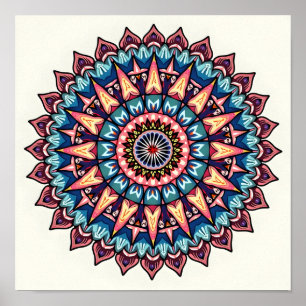 Affiche Mandala en blanc
