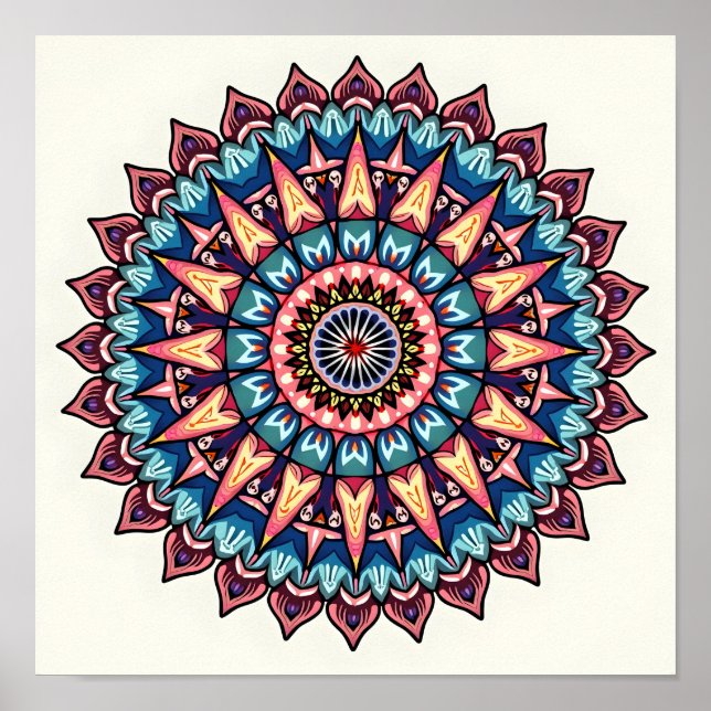 Affiche Mandala en blanc (Devant)
