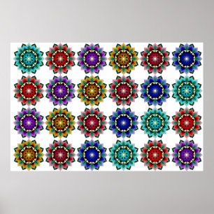 Affiche Mandala en différentes couleurs