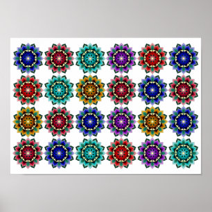 Affiche Mandala en différentes couleurs