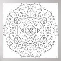 Mandala en forme de cœur avec larmes et feuilles o