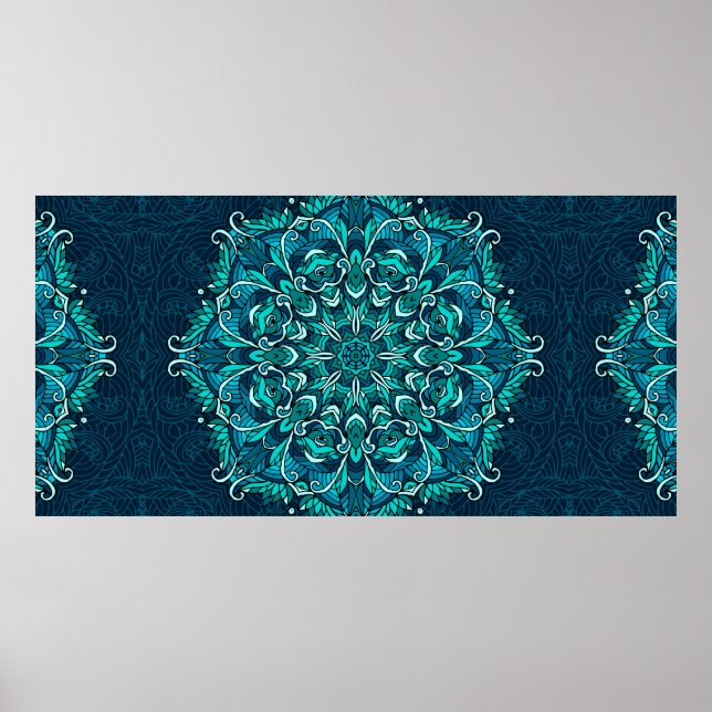 Affiche Mandala ethnique bleue. Copie de montage (Devant)