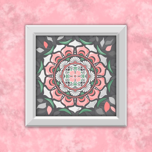 Affiche Mandala Floral Rustique (Créateur téléchargé)
