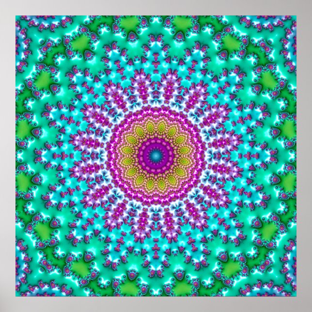 Affiche Mandala fractal 3 (Devant)