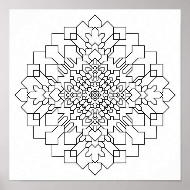 Affiche Mandala géométrique #15 (Devant)